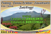 Paket tour Padang Danau Kembar - Sawahlunto Sumbar 4d3n - Bukittinggi Wisata Minangkabau Sumatera Barat 4 hari 3 malam