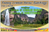 Paket wisata Padang Lembah Harau Sumbar 3d2n - Bukittinggi Tour Travel Minangkabau Sumatera Barat 3 hari 2 malam